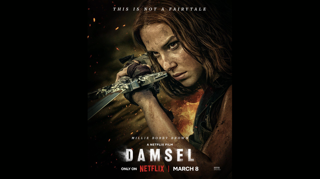 Damsel%2C+starring+actress+Millie+Bobby+Brown%2C+portrays+a+powerful+twist+on+the+classic+trope+of+damsel+in+distress.