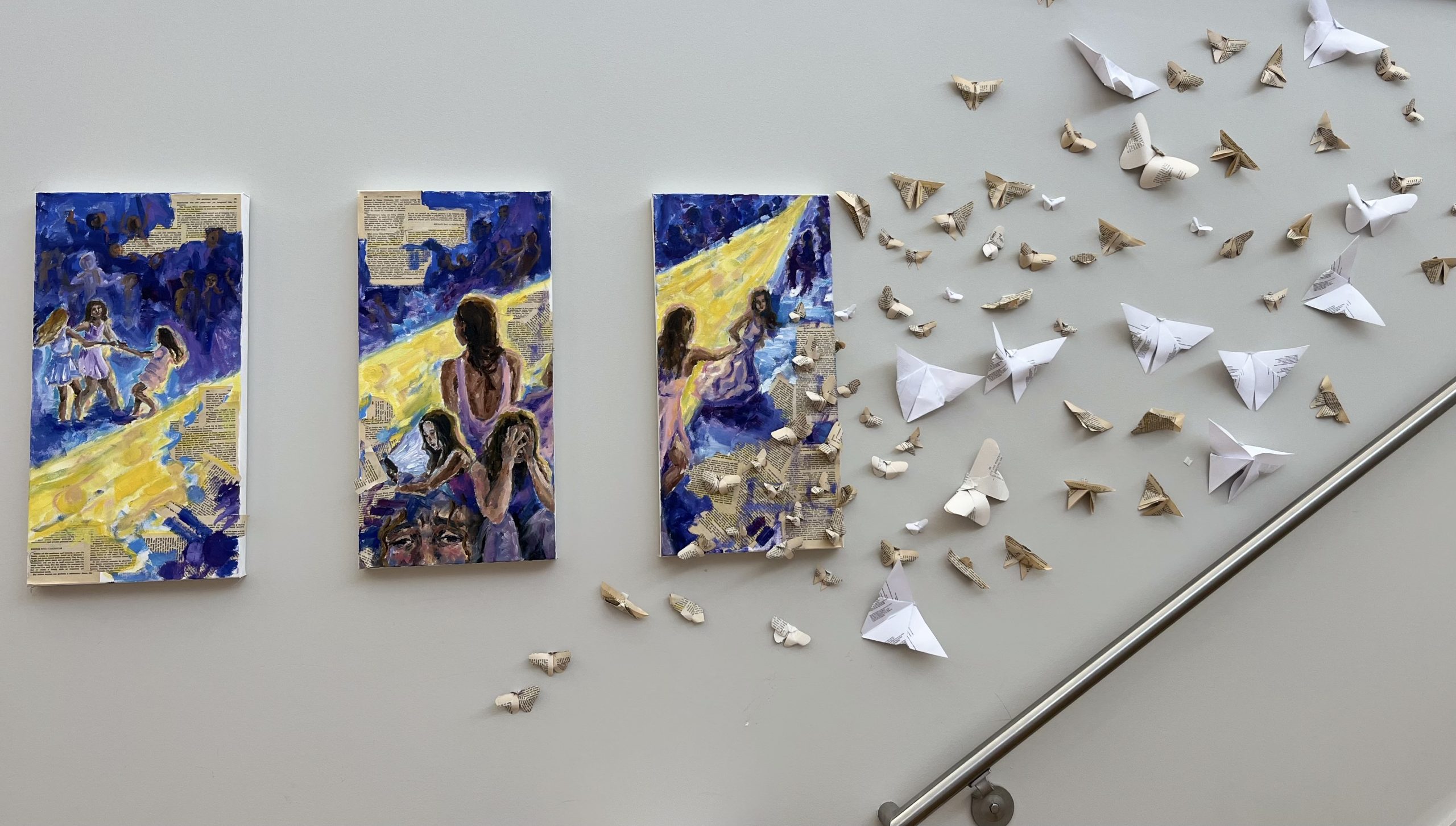 Butterflies extend junior Talia Loess art in the BSM atrium as a representation of the way people grow and change. 