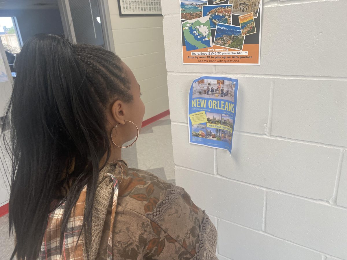 The New Orleans trip is advertised by various posters throughout the school  