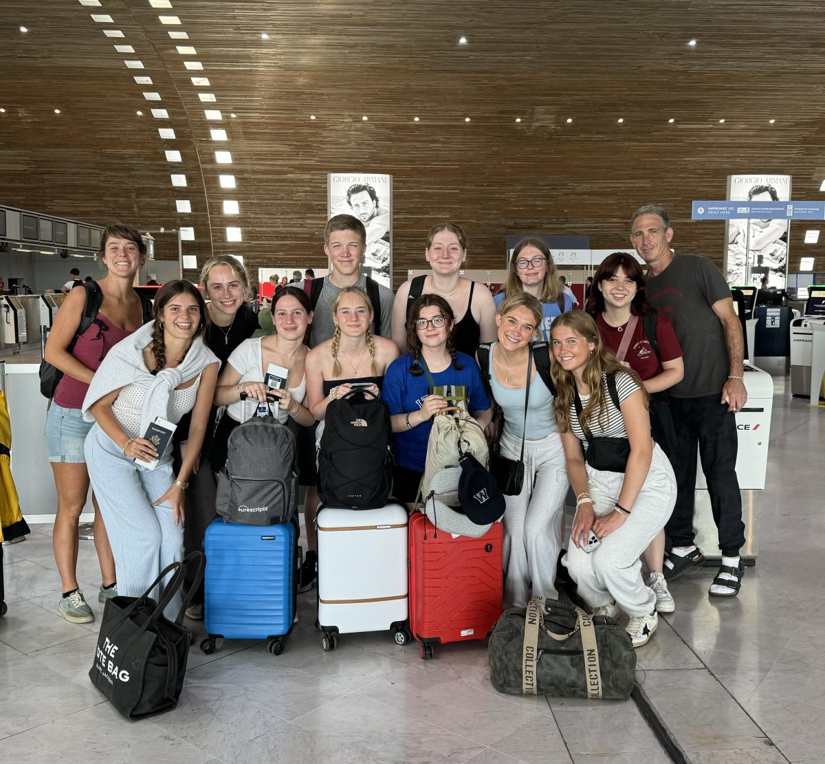 BSM students posing for a picture before heading off to Europe for 2 weeks over the summer. 