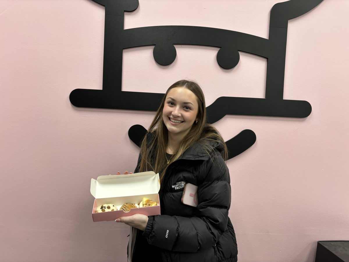 Junior Vivian Brandt getting Crumbl's flavors of the week. 