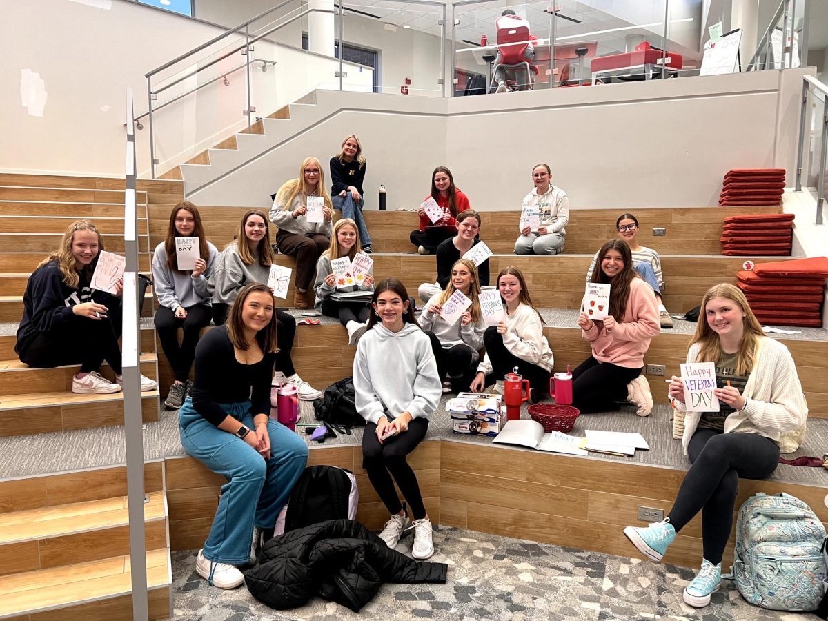 Red Knights for Heroes club making cards at their first meeting.