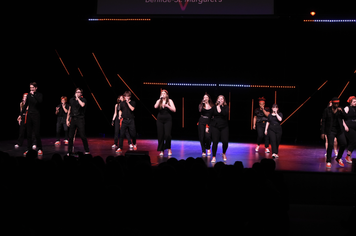 The Benilde-St. Margaret's Red Knotes performed their set of three songs at the International Competition of High School A Capella.