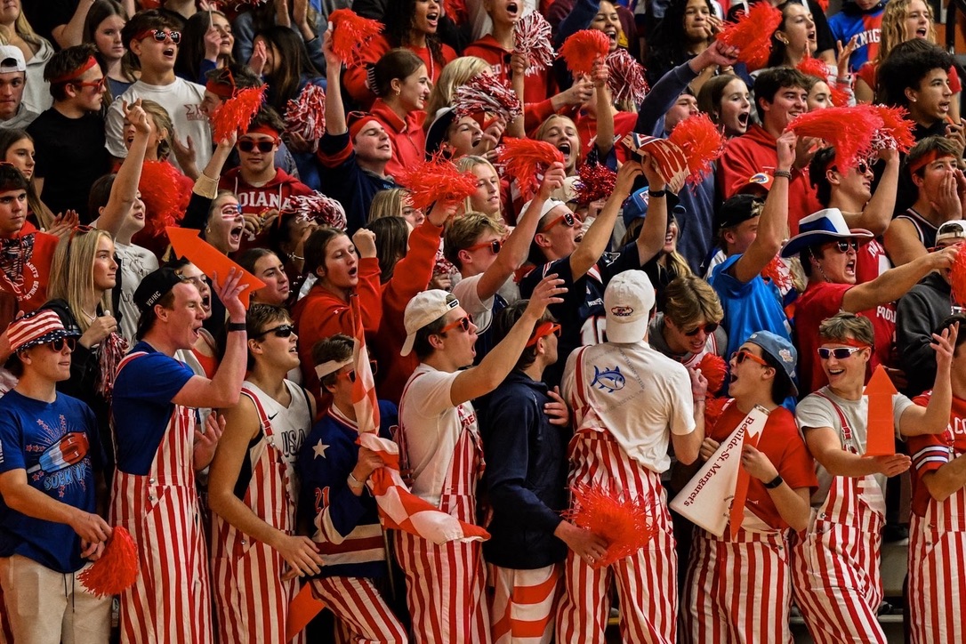 Red Knights support the BSM girls volleyball team as they advance to state.