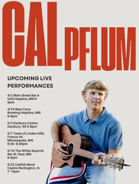 Event Poster for Cal Pflum's performances.